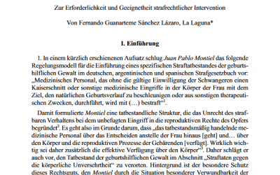 ¿Violencia obstétrica como hecho punible? Sobre la necesidad e idoneidad de intervención jurídico penal