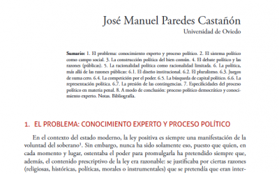 Política criminal y proceso político democrático: los límites de la racionalidad y el papel de los expertos